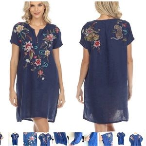 Johnny Was Maisie Easy Button Linen Tunic Dress